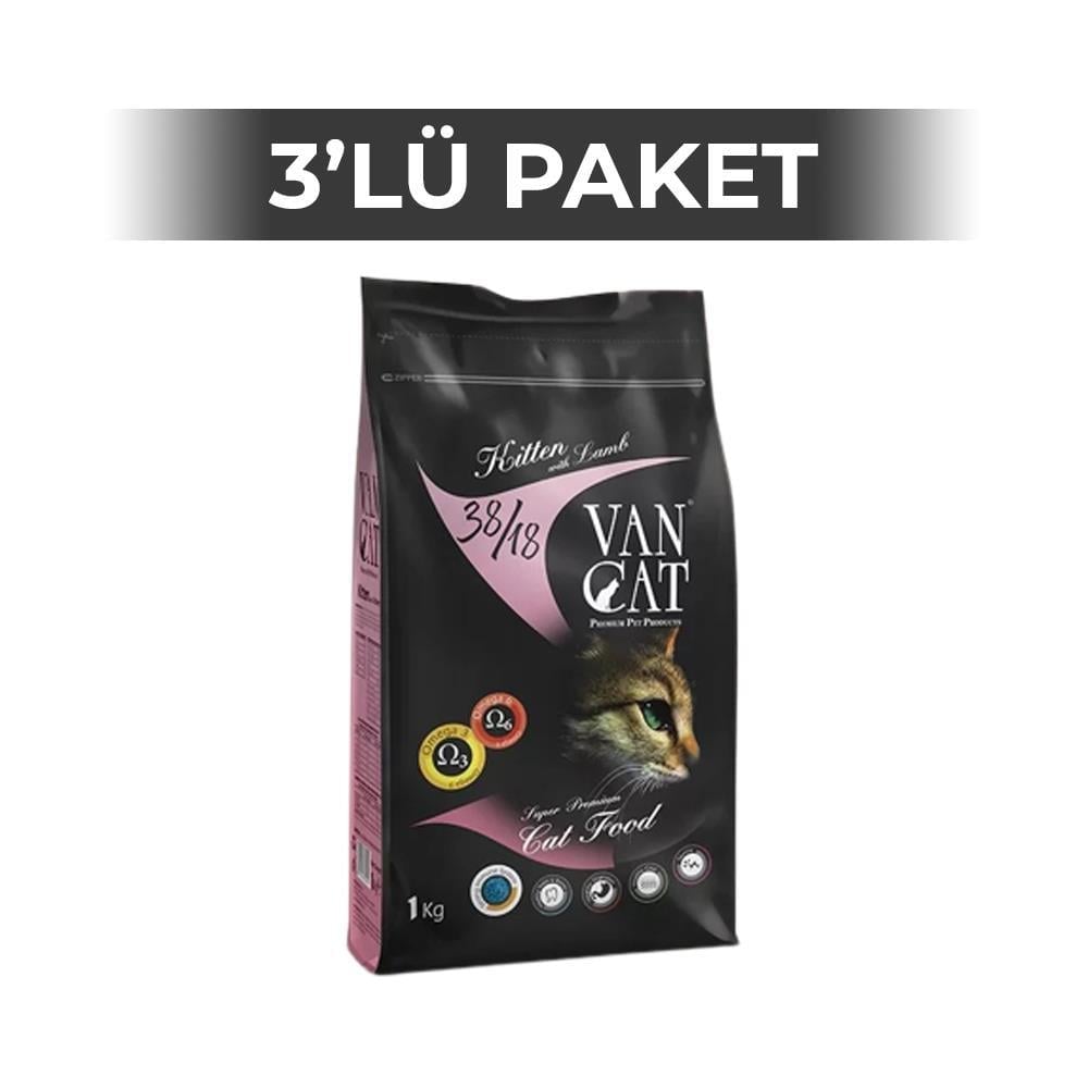 VanCat Kitten Kuzulu Yavru Kedi Maması 1 kg 3 AdetVanCat