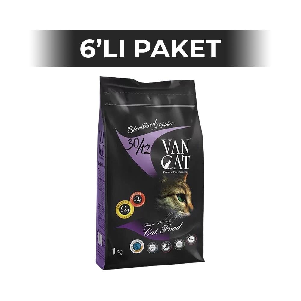 VanCat Tavuklu Kısırlaştırılmış Yetişkin Kuru Kedi Maması 1 kg 6 AdetVanCat