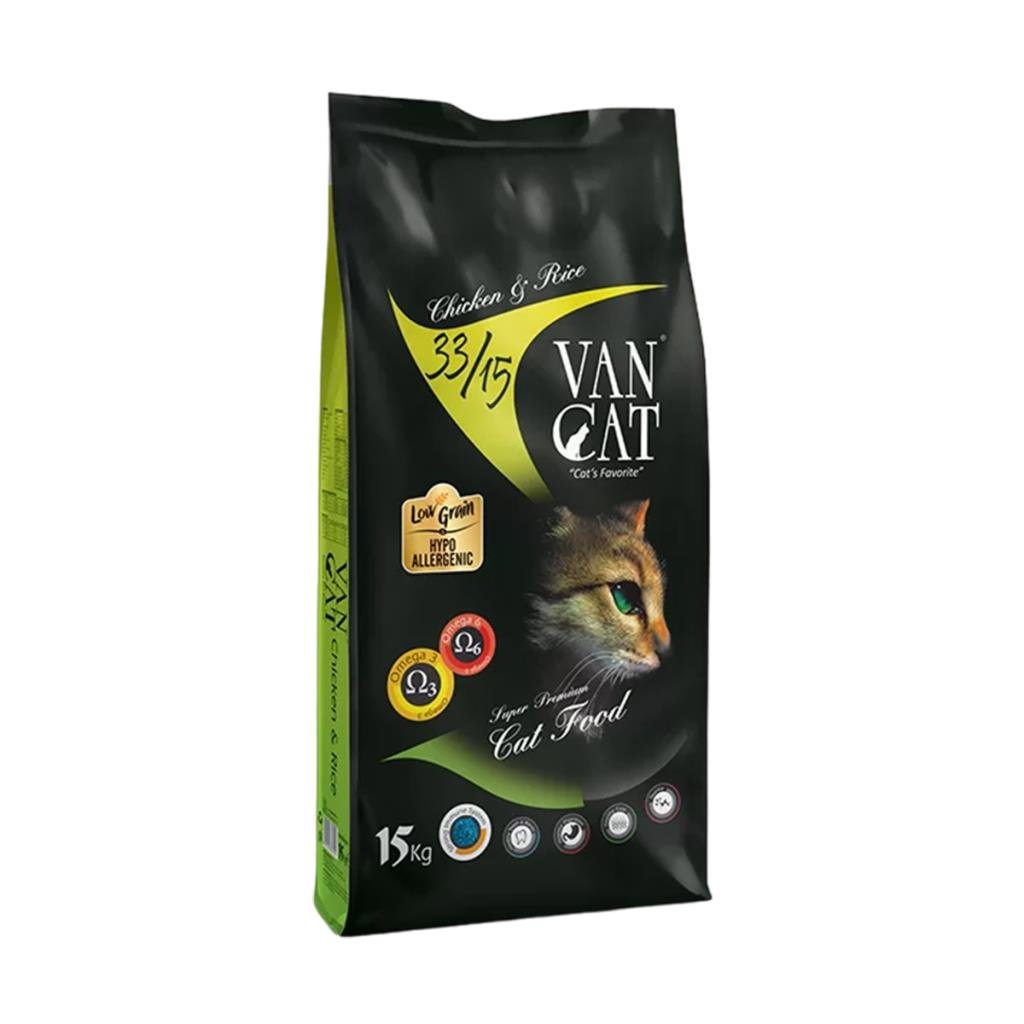 Vancat Tavuklu ve Pirinçli Yetişkin Kuru Kedi Maması 15 kgVanCat