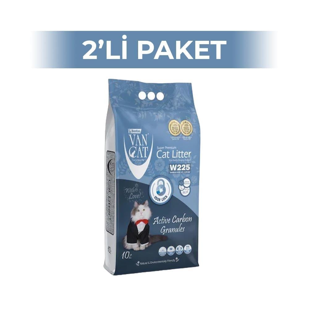 VanCat W225 Active Carbon Granüllü Kedi Kumu 10 lt 2 AdetVanCat