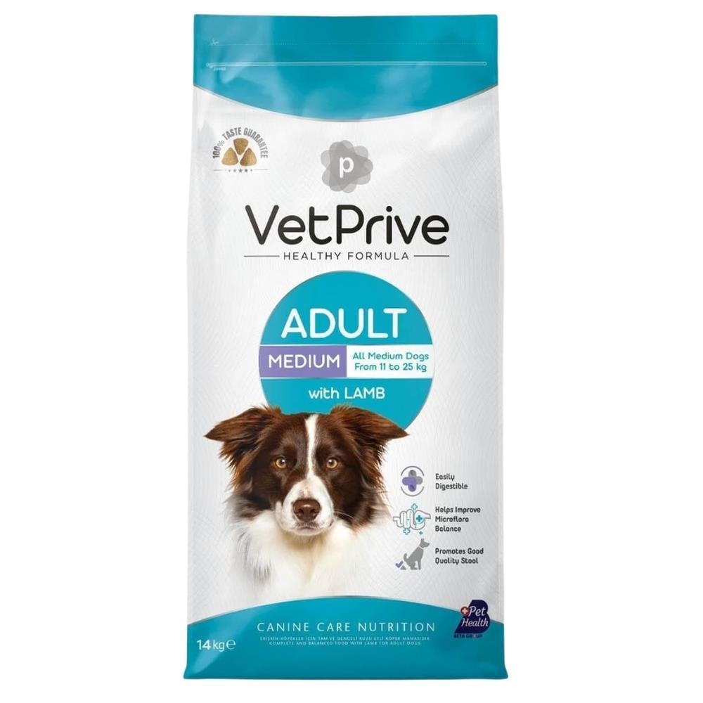 Vet Prive Kuzu Etli Orta Irk Yetişkin Köpek Maması 14 kgVet Prive