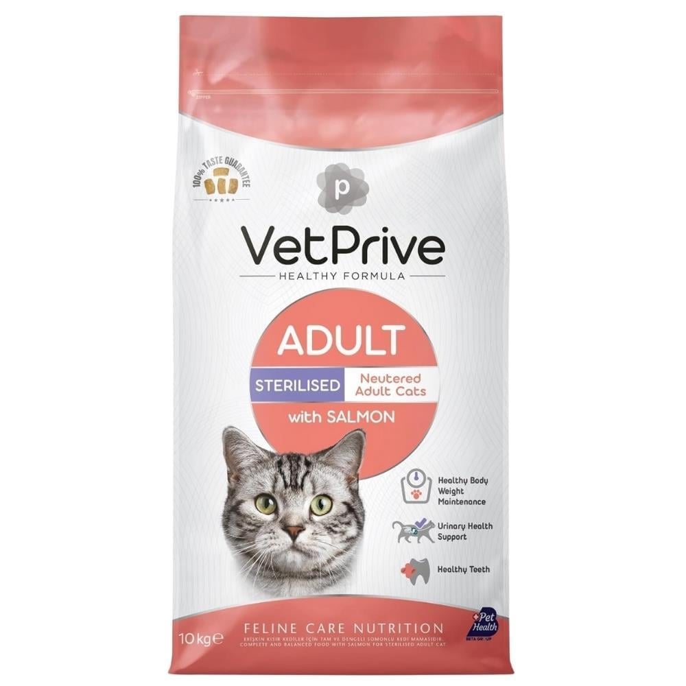 Vet Prive Somonlu Kısırlaştırılmış Kedi Maması 10 kgVet Prive