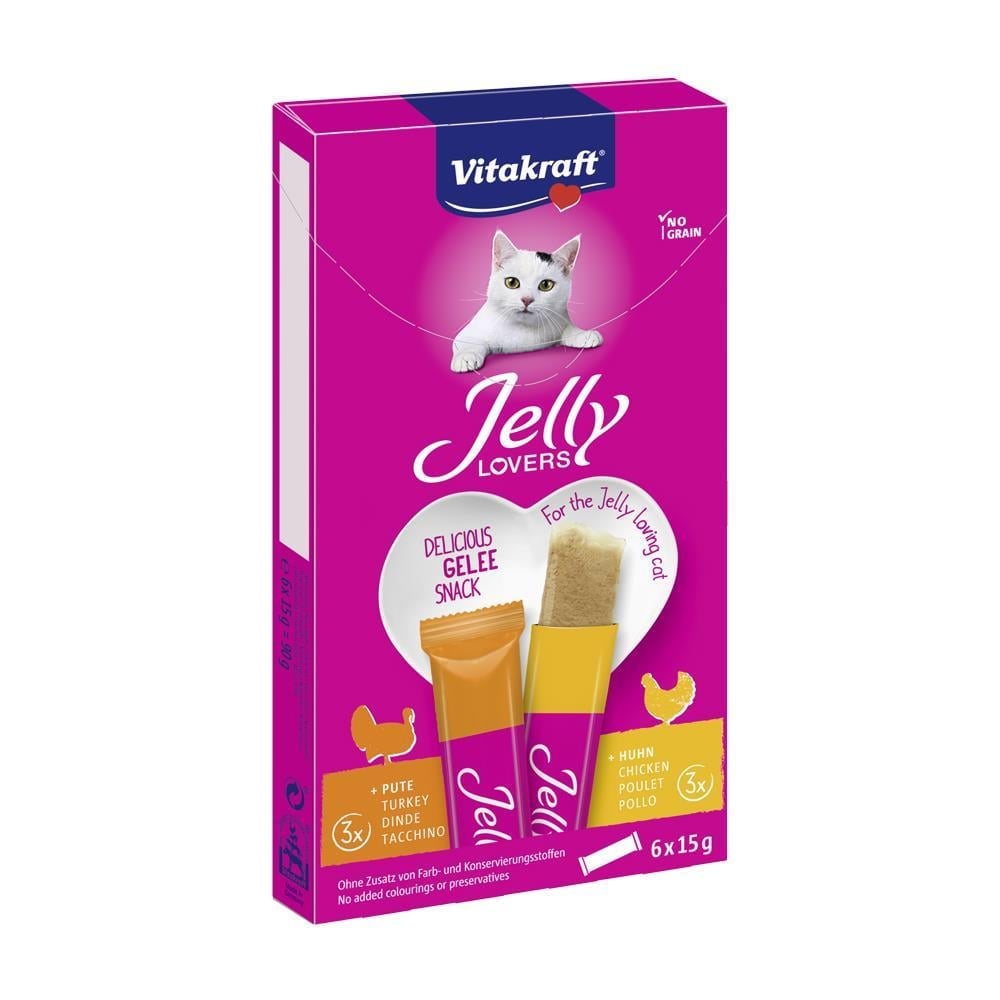 Vitakraft Jelly Tavuk ve Hindi Etli Karışık Çeşit Jöle Kedi Ödül Maması 15 gr 6 AdetVitakraft