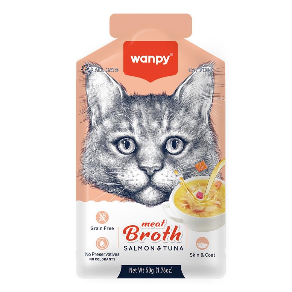 Wanpy Kediler için Somon & Ton Balığı Eti Çorbası 50 grWanpy