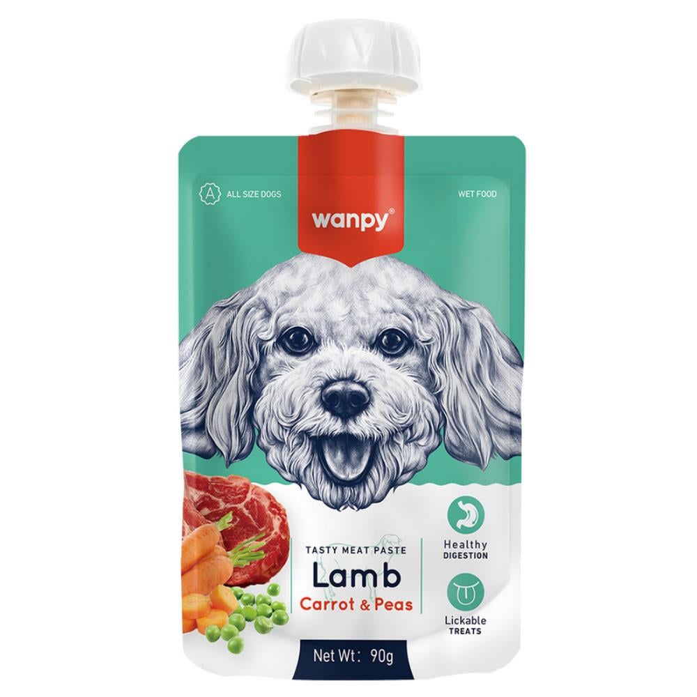 Wanpy Taze Kuzulu ve Havuçlu Köpek Et Ezmesi 90 gr Wanpy