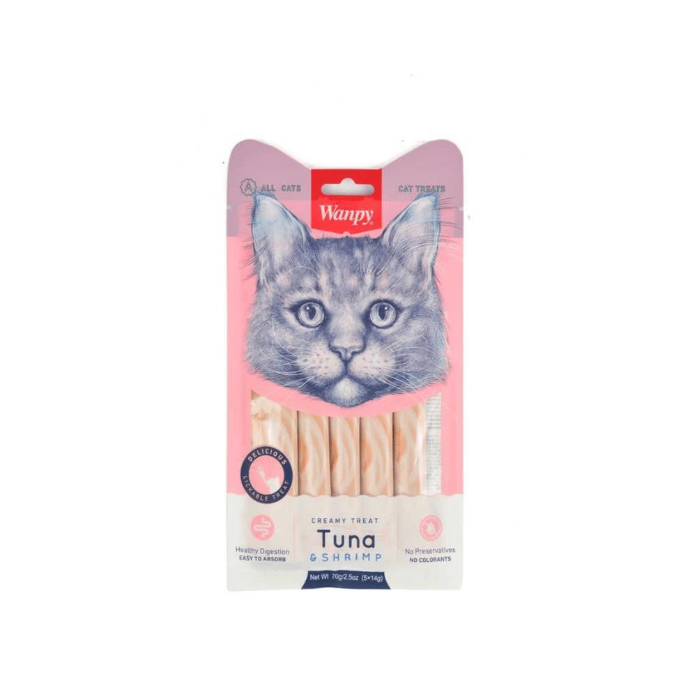 Wanpy Ton Balığı ve Karidesli Sıvı Kedi Ödülü 5x14 grWanpy