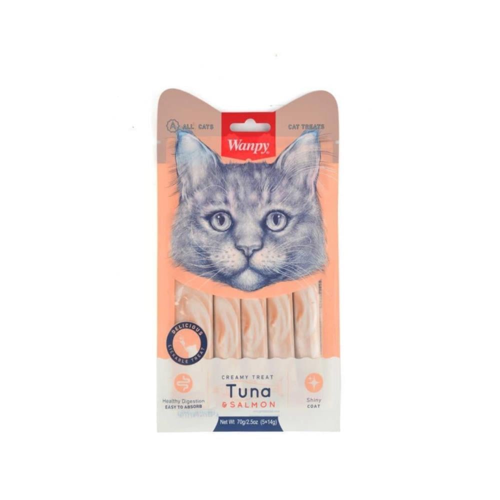 Wanpy Ton Balığı ve Somonlu Sıvı Kedi Ödülü 5x14 grWanpy