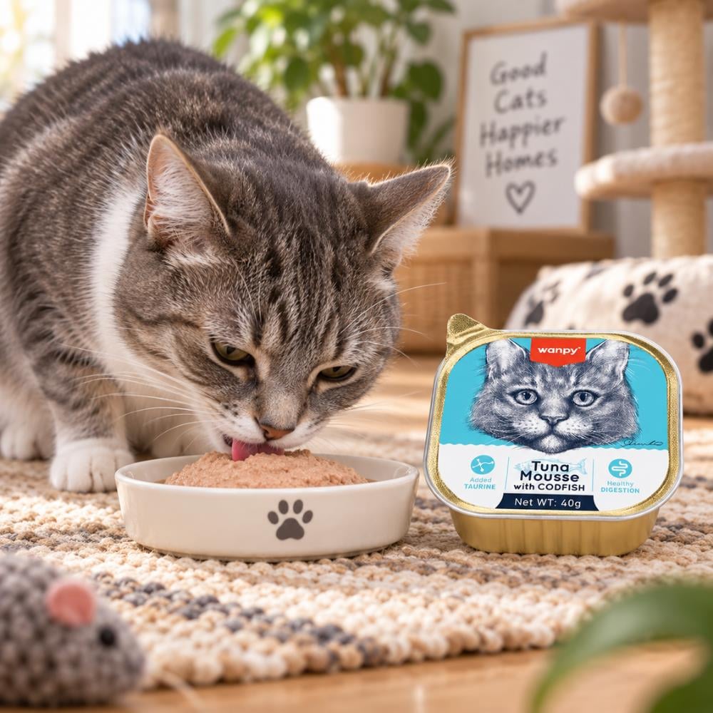 Wanpy Ton Balıklı ve Morina Balıklı Kedi Ezme Konservesi 40 grWanpy