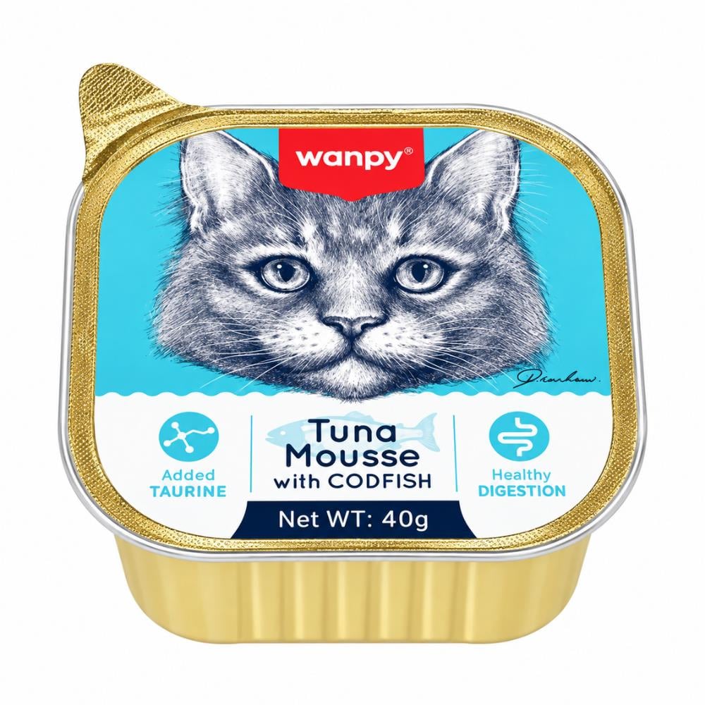 Wanpy Ton Balıklı ve Morina Balıklı Kedi Ezme Konservesi 40 grWanpy