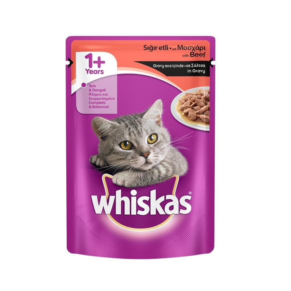 Whiskas Pouch Biftekli Yetişkin Kedi Yaş Maması 100 grWhiskas