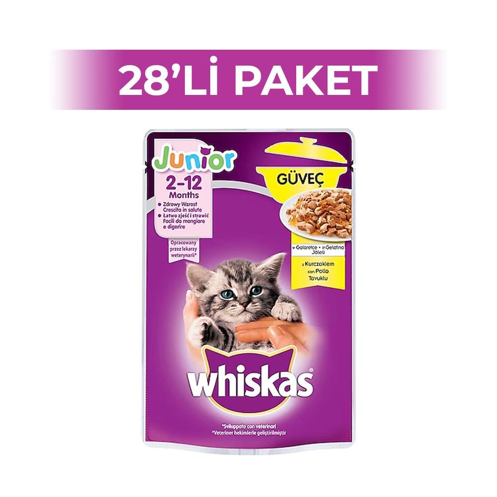 Whiskas Pouch Güveçli Yavru Kedi Maması 85 gr 28 AdetWhiskas