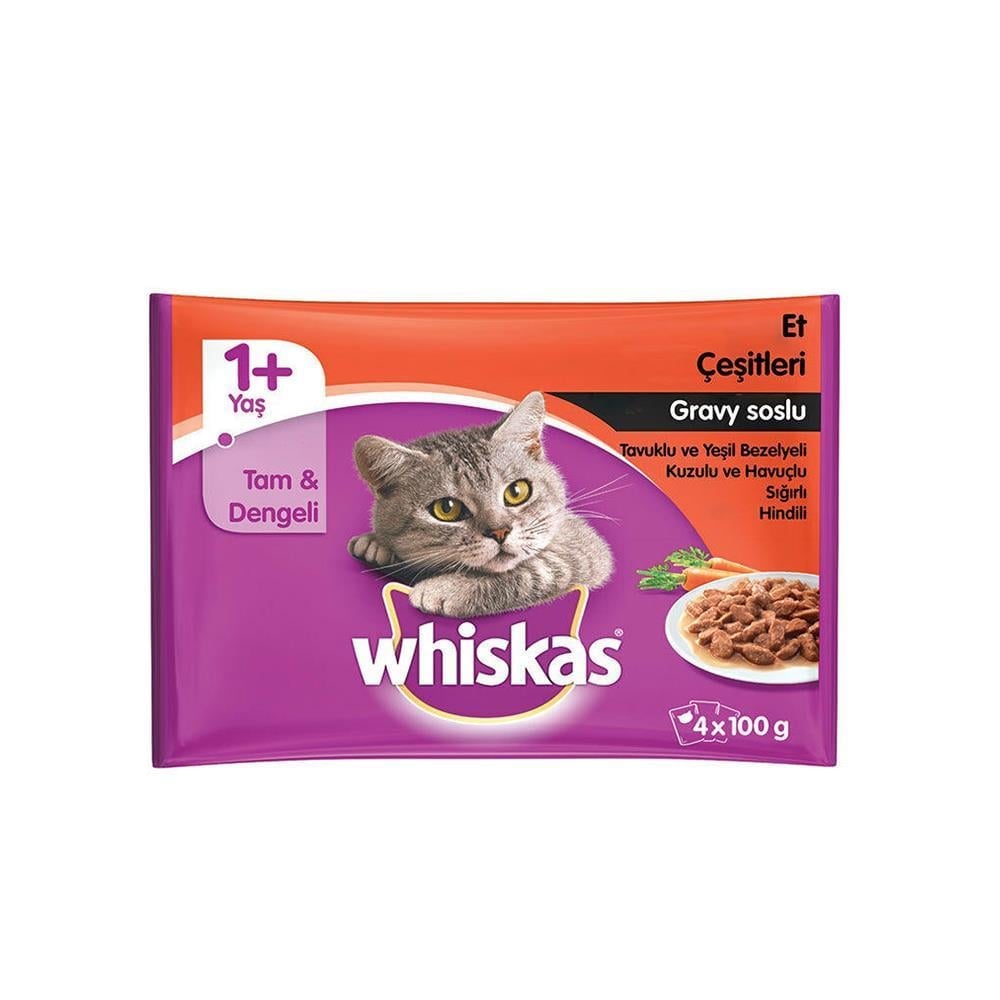 Whiskas Pouch Kümes Hayvanlı 4'lü Paket Kedi Yaş Maması 4x 100 GrWhiskas
