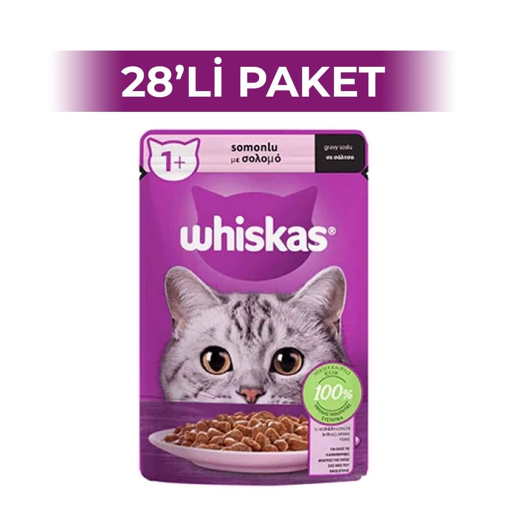 Whiskas Pouch Somonlu Yetişkin Kedi Konservesi 85 gr 28 AdetWhiskas