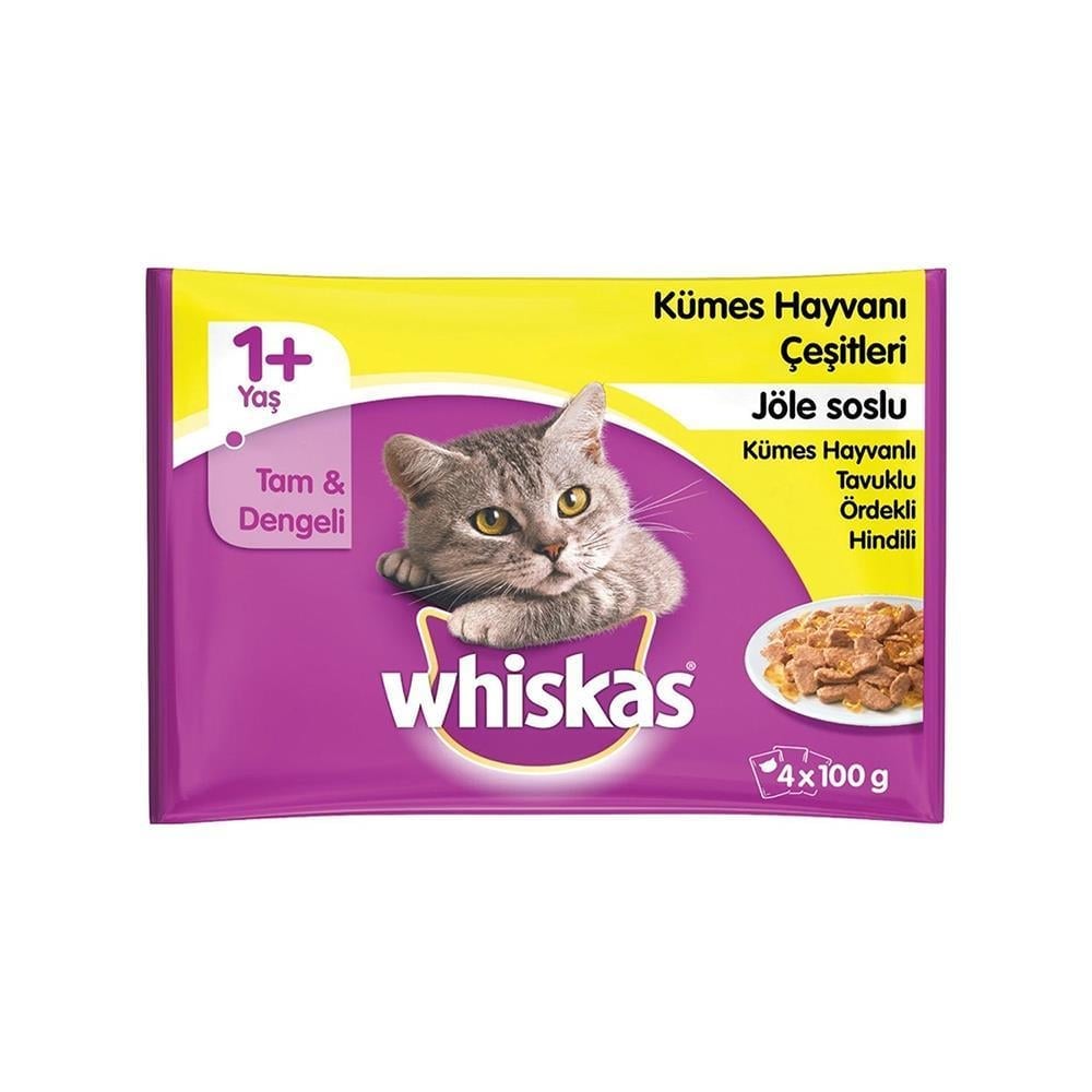 Whiskas Pouch Tavuklu 4 Al 3 Öde Yetişkin Kedi Yaş MamasıWhiskas