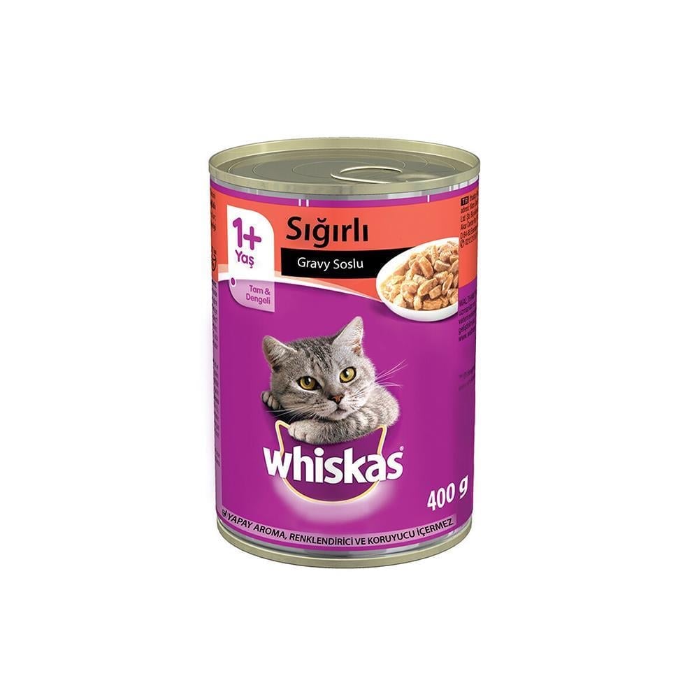 Whiskas Sığır Etli Soslu Yetişkin Kedi Konservesi 400 grWhiskas