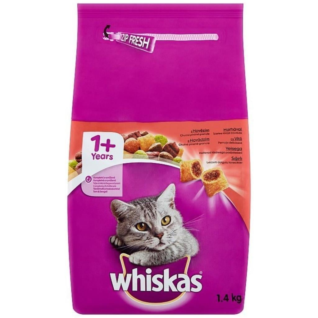 Whiskas Sığır Etli ve Sebzeli Yetişkin Kedi Maması 1,4 kgWhiskas