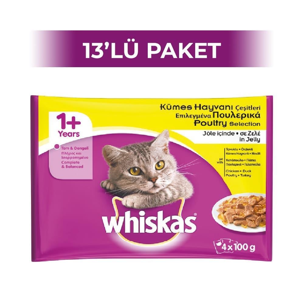 Whiskas Yetişkin Kedi Konservesi 4 x 100 gr 13 ADETWhiskas