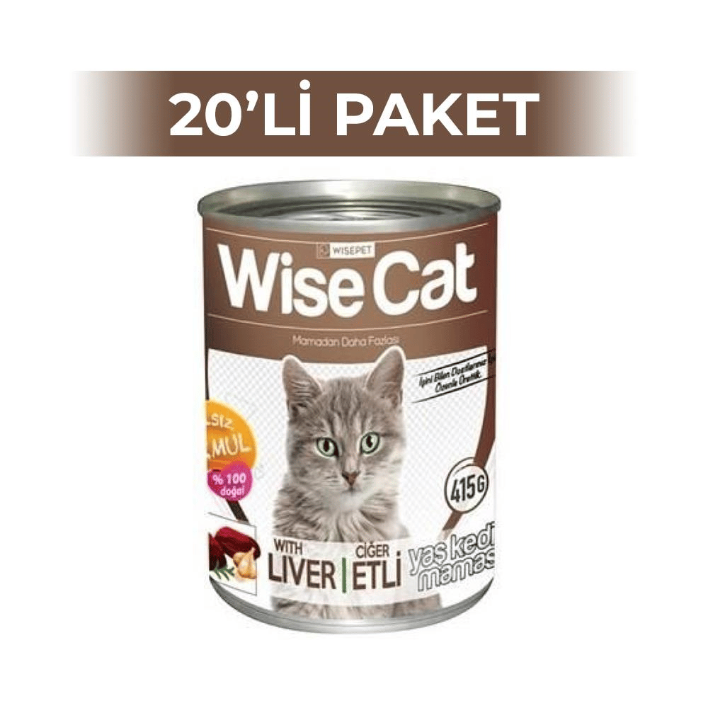 Wise Cat Ciğerli Yetişkin Konserve Kedi Maması 400 gr 20 AdetWiseCat