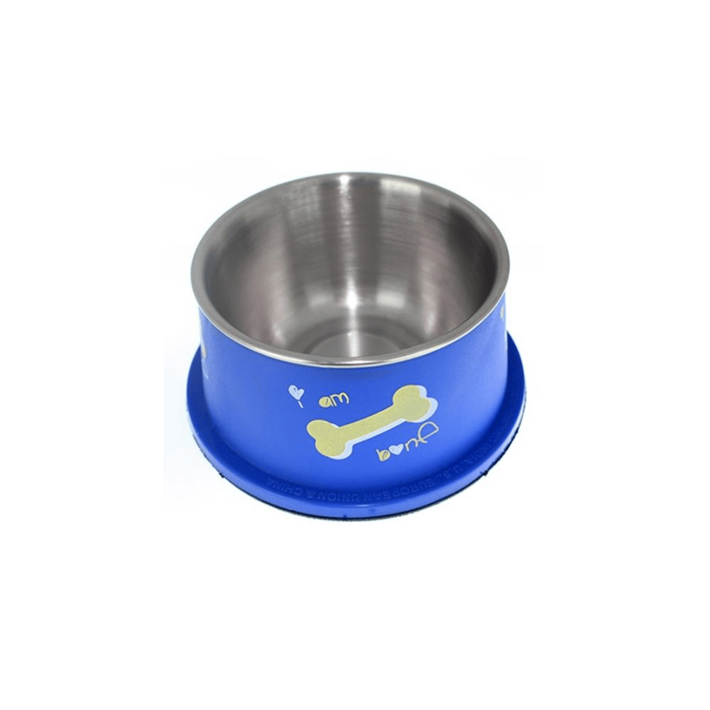 Zampa 1801-5 Mavi Kemik Desenli Köpek Mama ve Su Kabı 500 ml Zampa