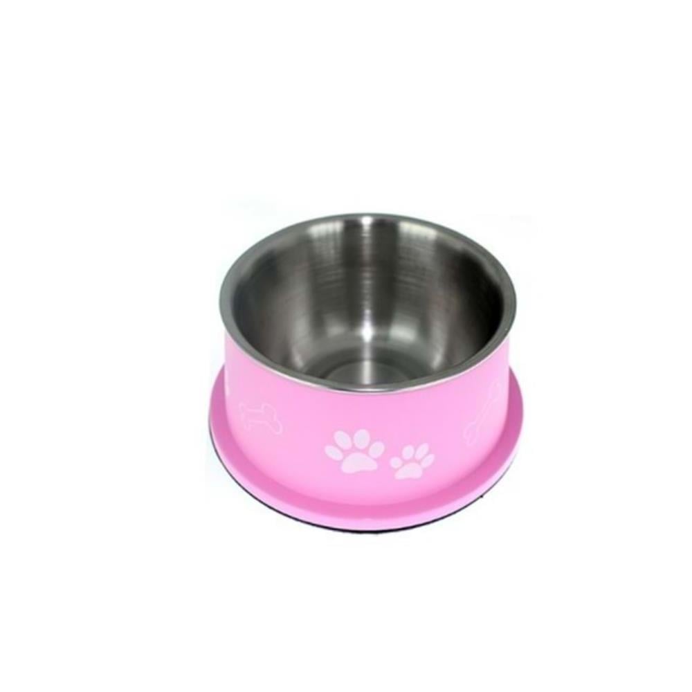Zampa 1802-15 Pembe Pati ve Kemik  Desenli Köpek Mama ve Su Kabı 500 ml Zampa