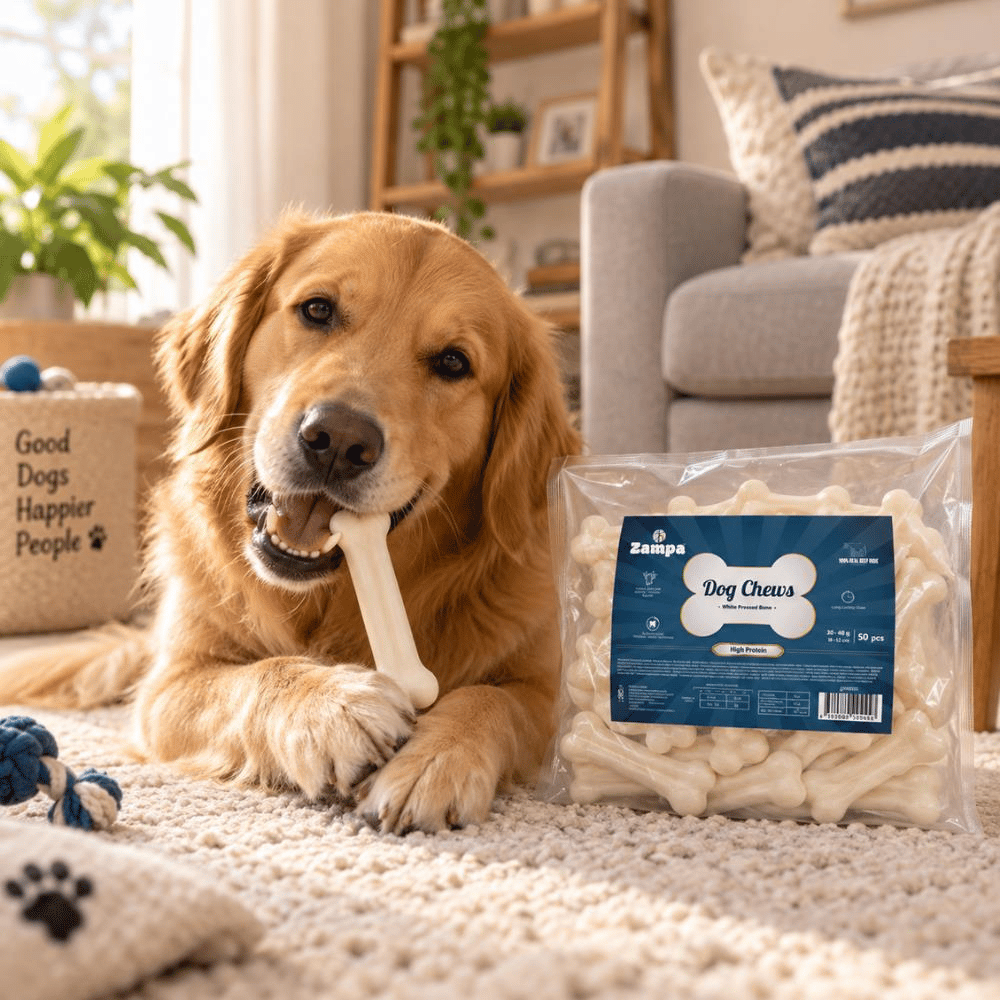 Zampa Beyaz Press Kemik Köpek Ödülü 30-40 gr 50'liZampa