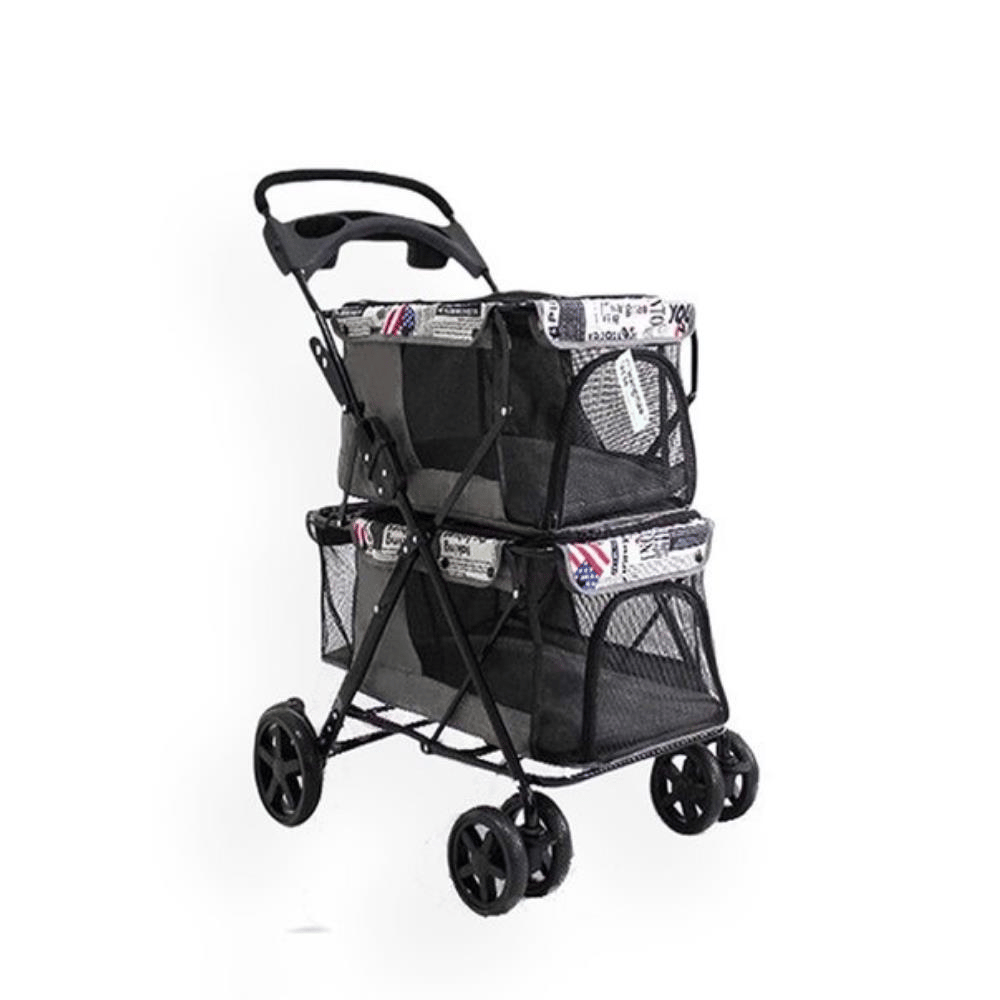 Zampa BL04-G Twins Kedi ve Köpek Arabası Gri 51x85x100 cmZampa