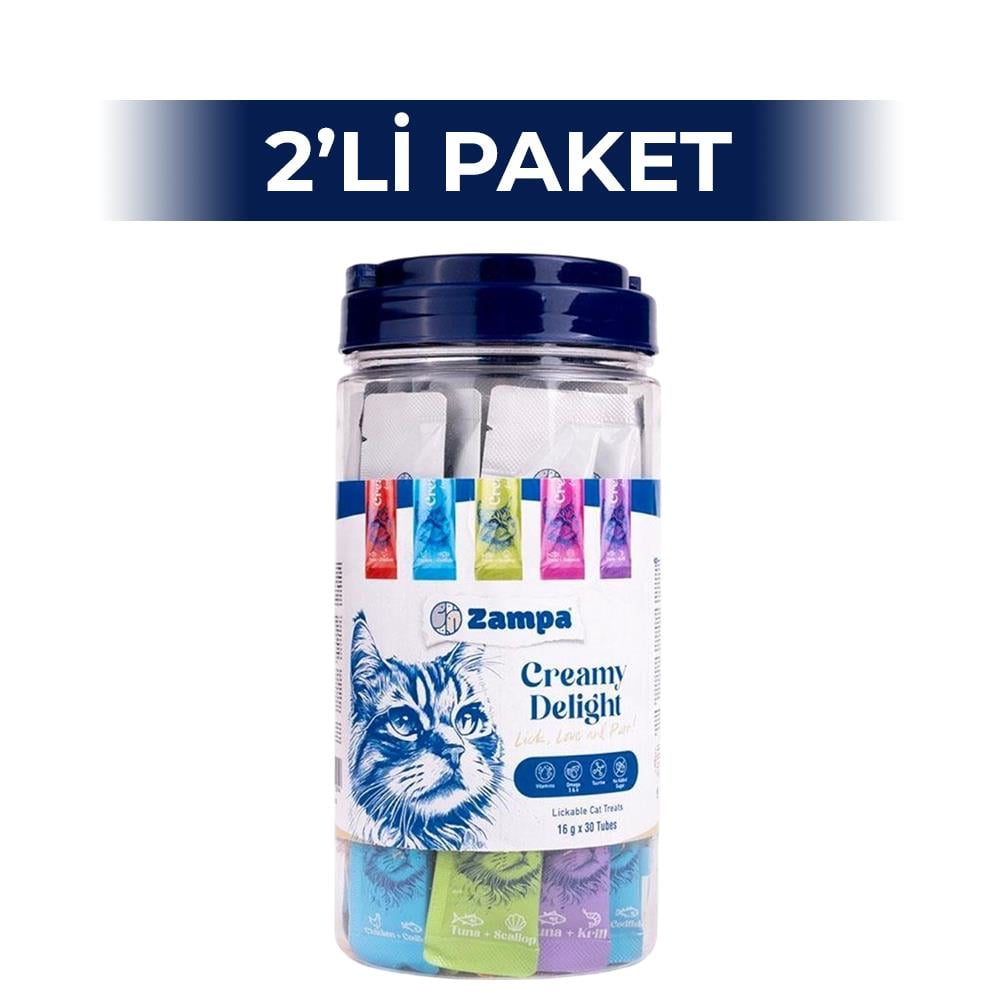Zampa Creamy Delight Kedi Krema Ödül Maması 16 gr 30'lu 2 Adet Zampa