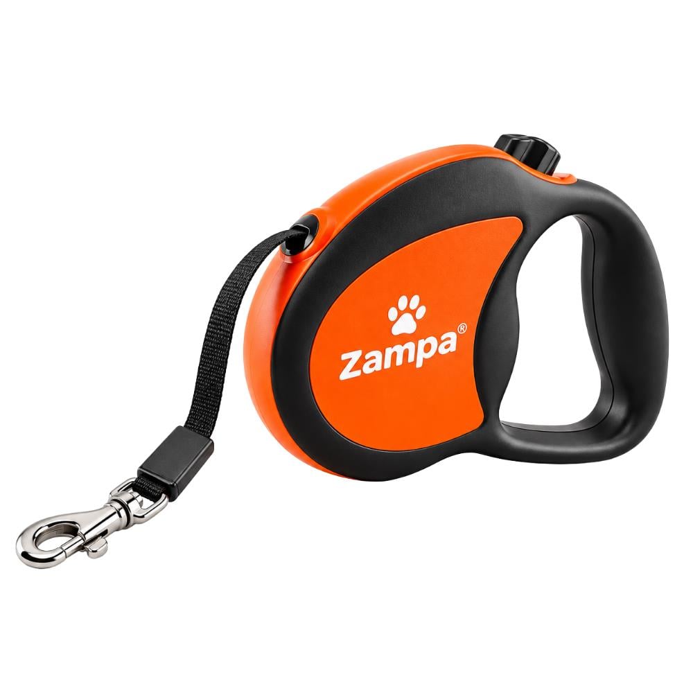 Zampa Galera Şerit Otomatik Köpek Gezdirme Tasması 5 M Kırmızı-SiyahZampa