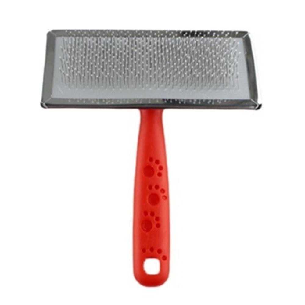 Zampa Slikon Top Başlıklı Kedi ve Köpek Fırçası Large 14x11,5 cm KırmızıZampa