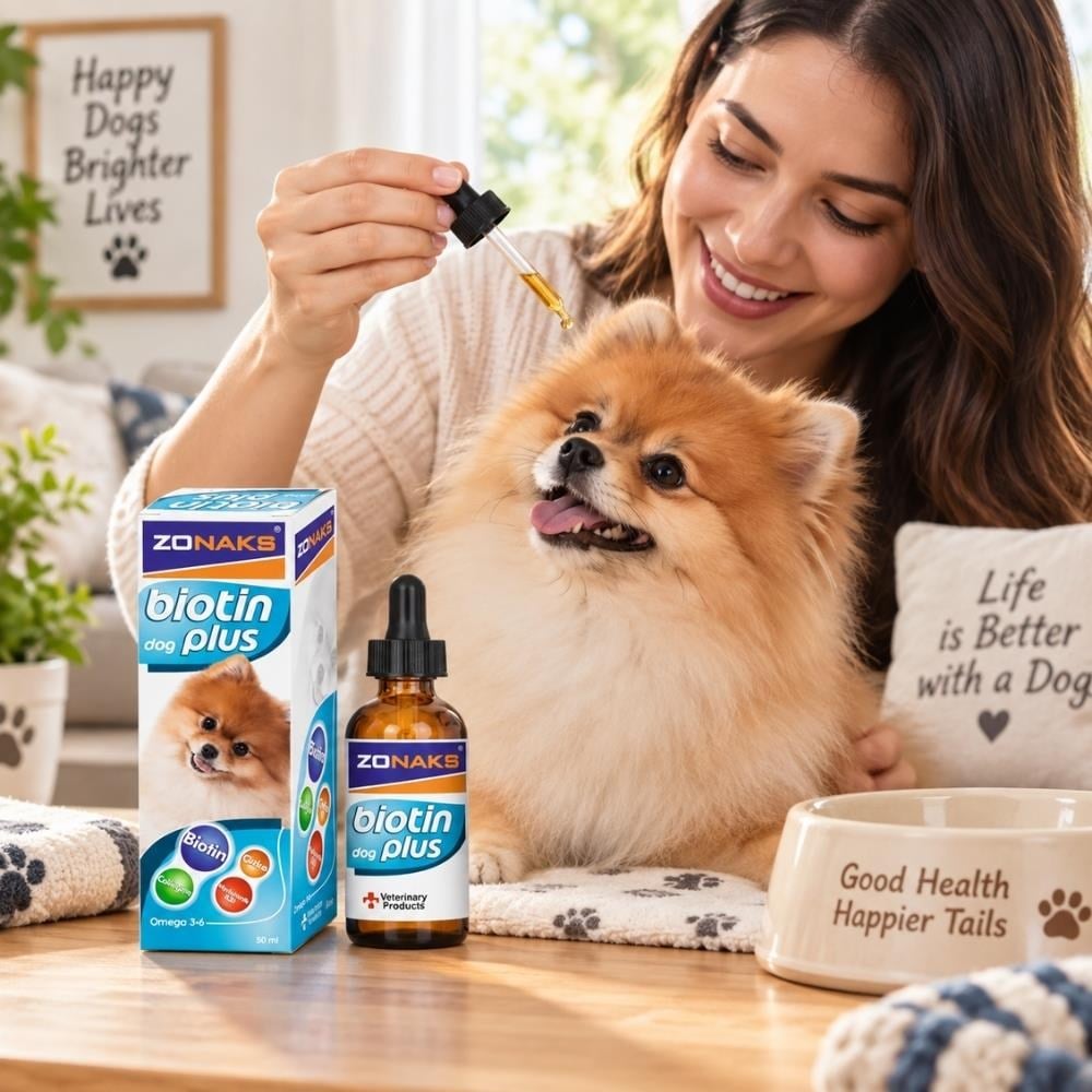 Zonax Biotin Plus Köpekler İçin Tüy Dökülmesini Azaltmaya Yardımcı Besin Takviyesi 50 mlZonaks