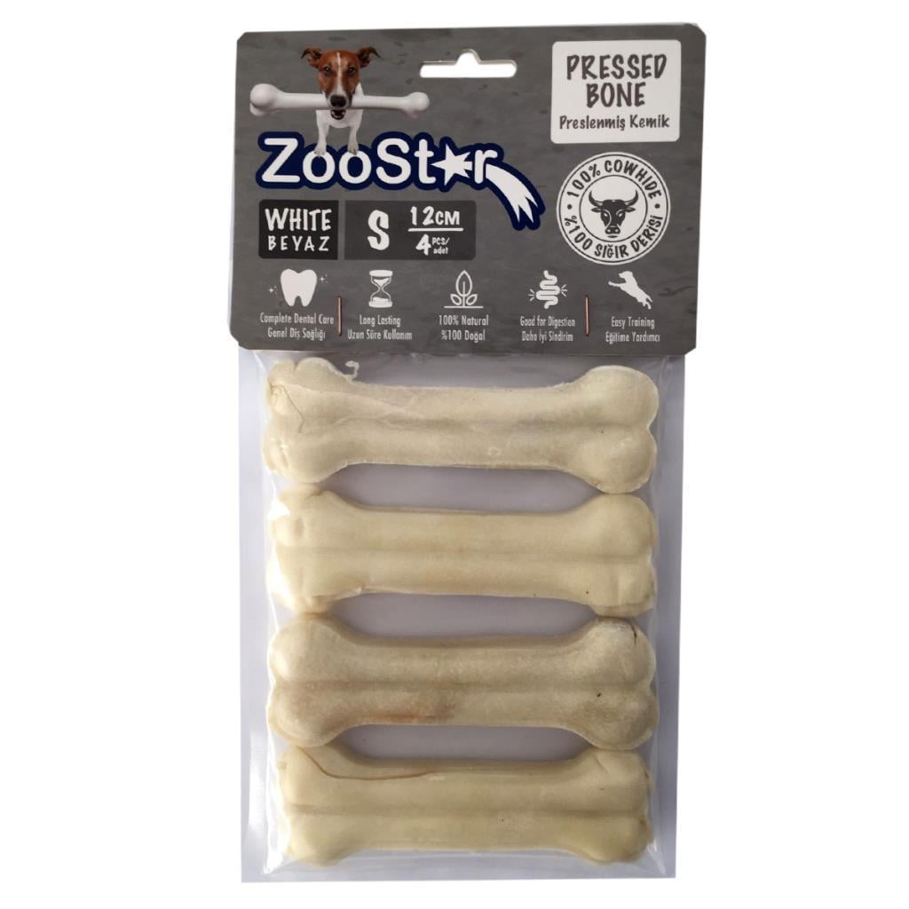 ZooStar Deri Pres Beyaz Kemik S 12 cm 4 AdetZoo