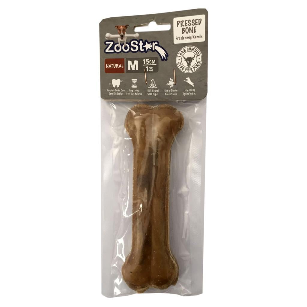 ZooStar Deri Pres Naturel Kemik M 15 cmZoo