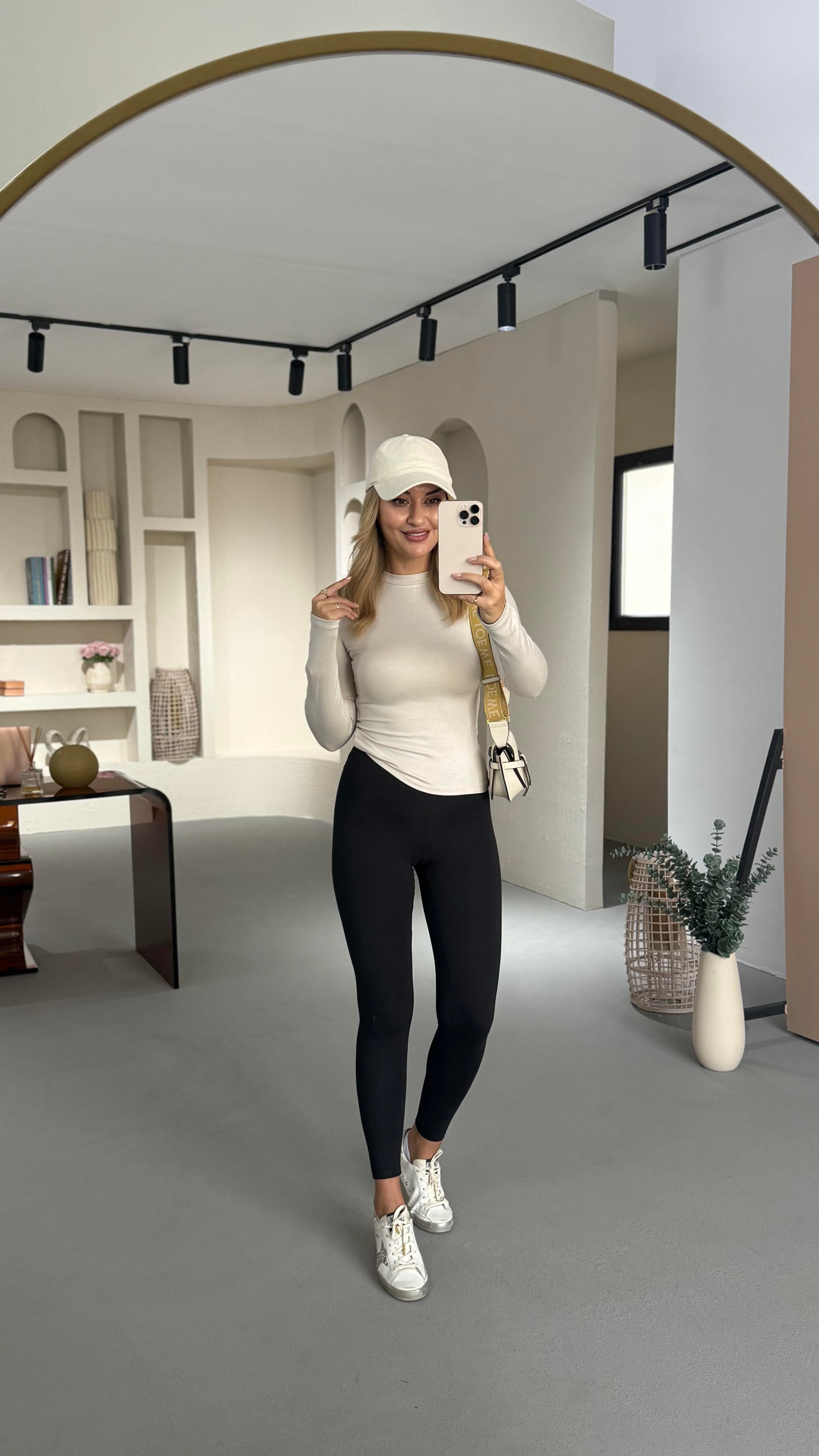 Premium Seri Toparlayıcı Etkili Siyah Modal Tayt