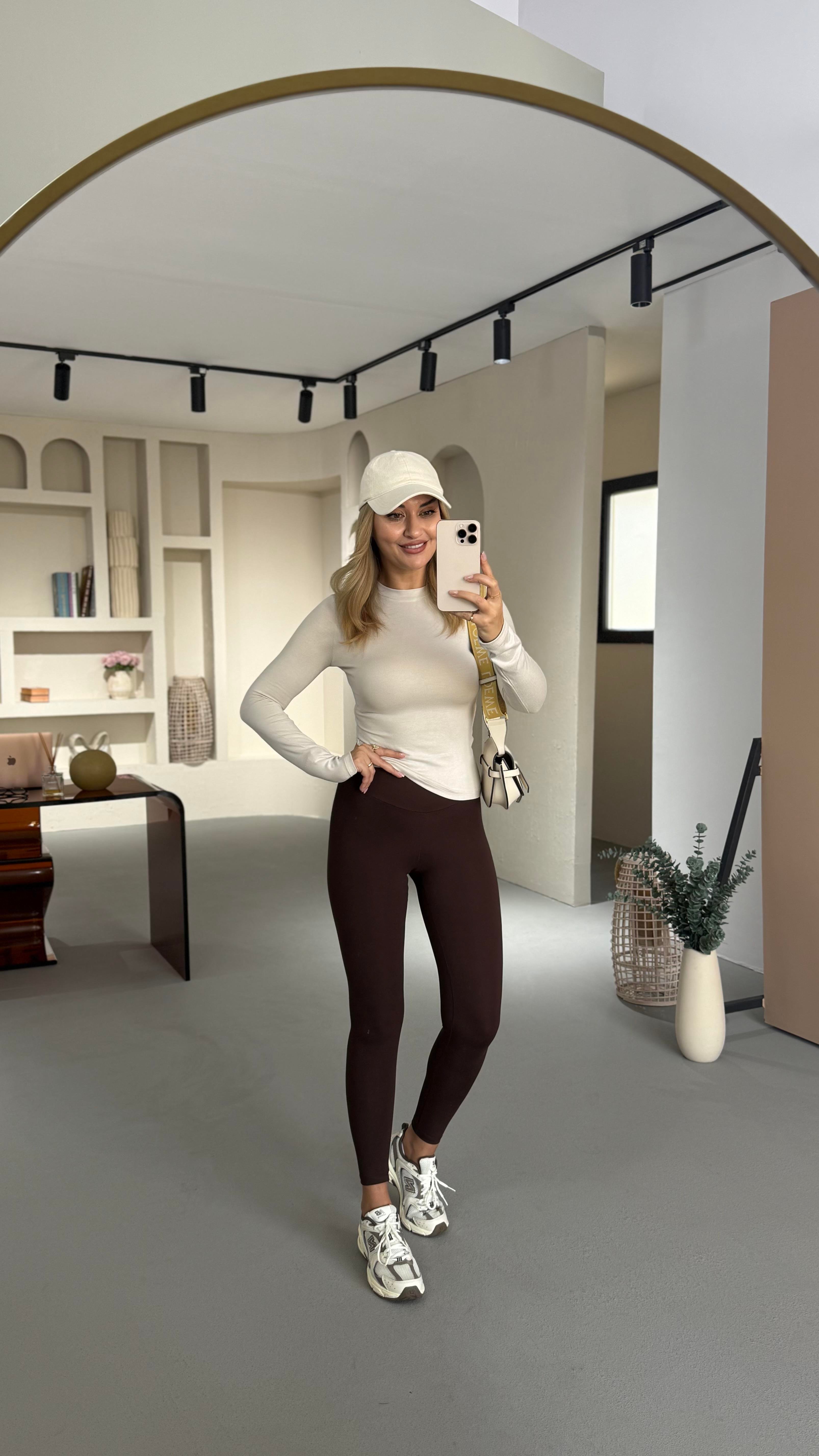 Premium Seri Toparlayıcı Etkili Kahve Modal Tayt (ÖN SİPARİŞ)