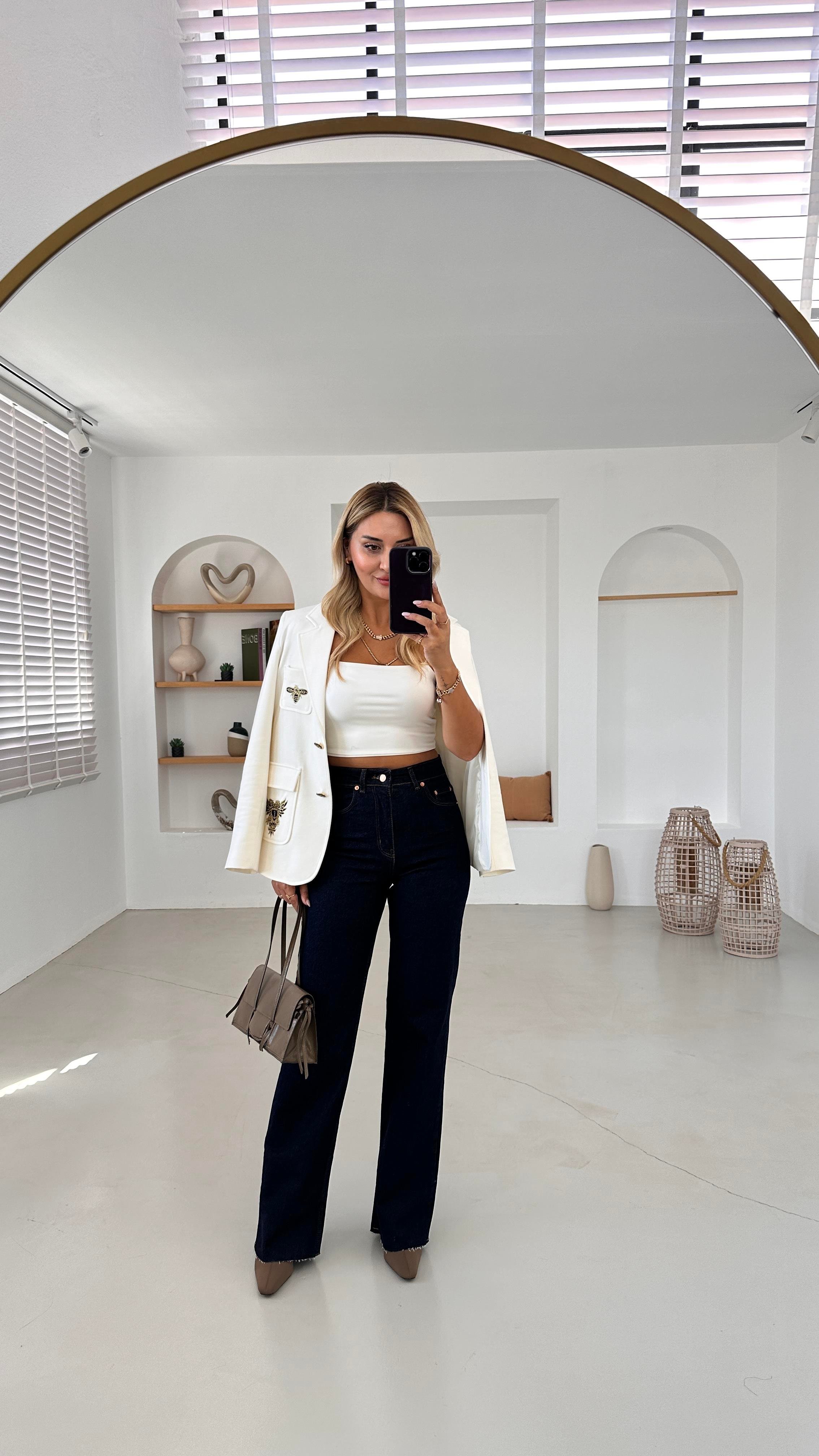 Premium Seri Lacivert Straight Fit Jean