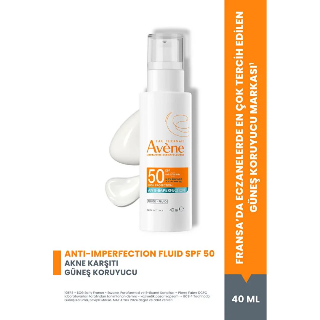 Avene Monolaurin ve Çinko Glukonat İçeren SPF 50 Düzensiz Ciltlere Özel Güneş Kremi 40 ml - Avene