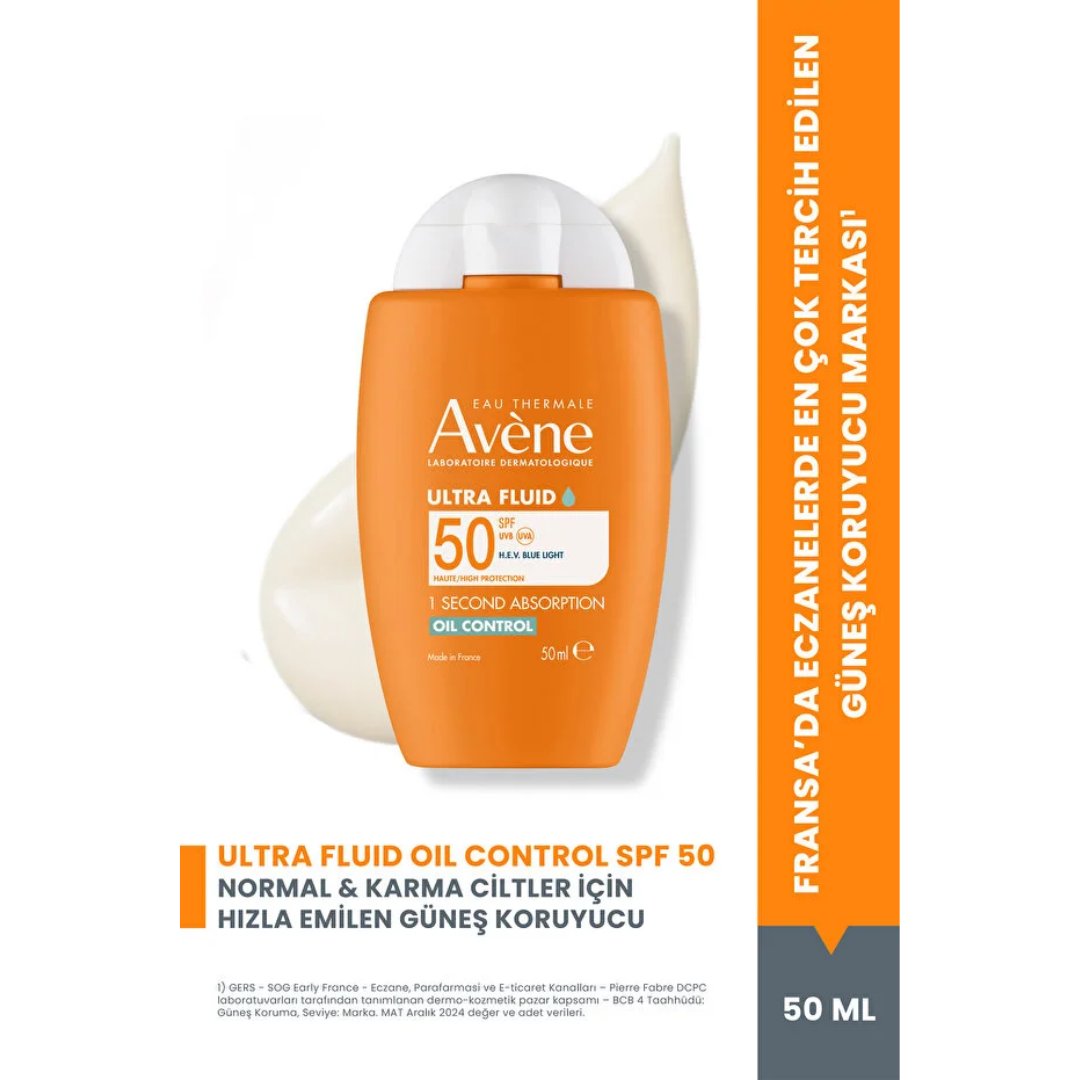 Avene Ultra Fluid Oil Control SPF50 Yağlı Ciltler İçin Çok Yüksek Korumalı Güneş Kremi 50 ml - Avene