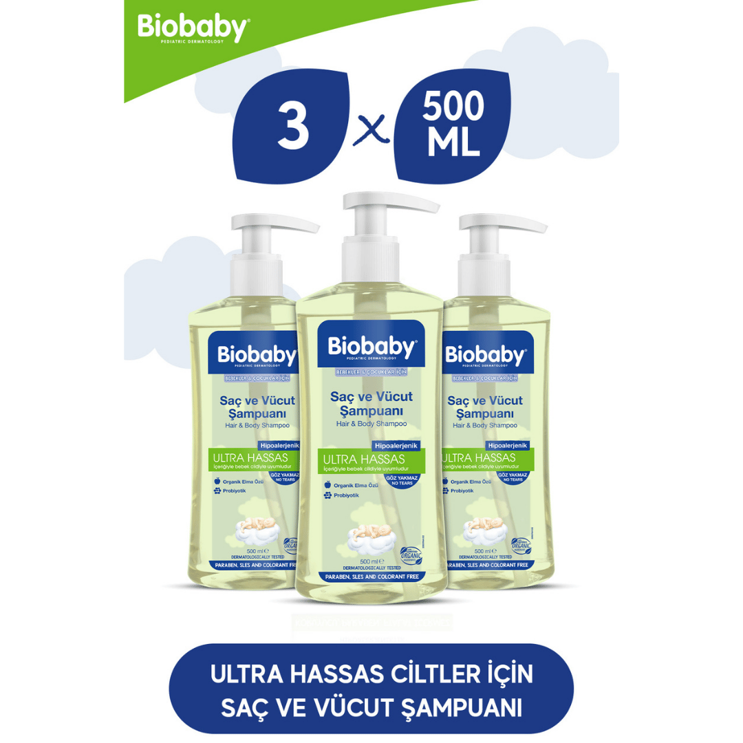 Biobaby Bebek Saç ve Vücut Şampuanı 500 ml 3 Al 2 Öde - Biobaby
