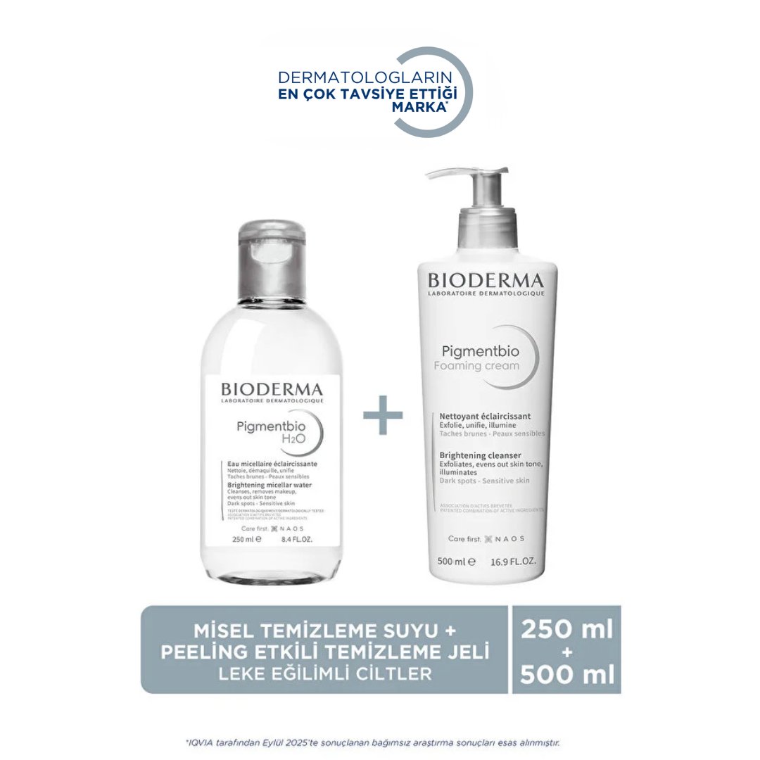 Bioderma Pigmentbio Micellar Su 250 ml + Temizleme Jeli 500 ml Leke Karşıtı Bakım Seti - Bioderma
