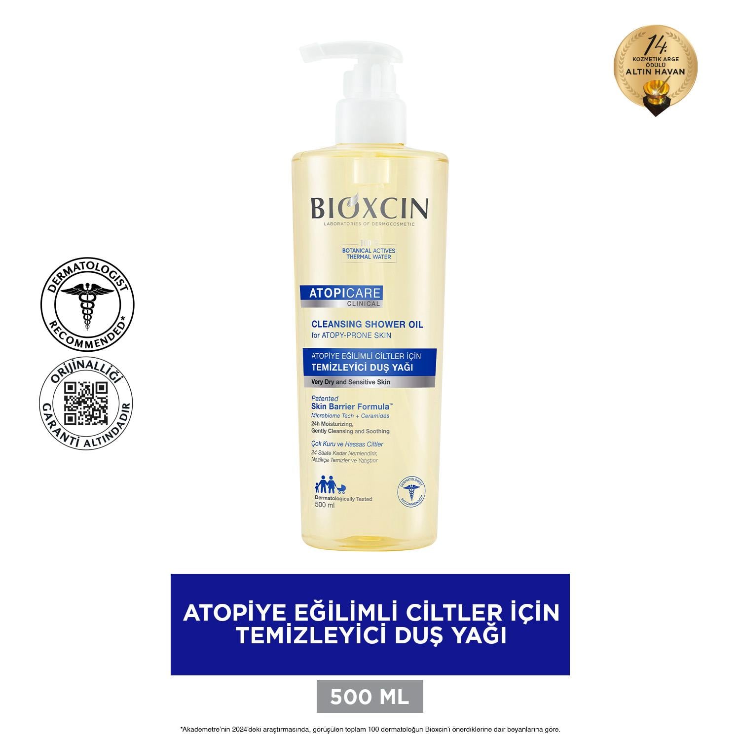 Bioxcin Atopicare Temizleyici Duş Yağı 500 ml - Aşırı Kuru Ciltler - Bioxcin