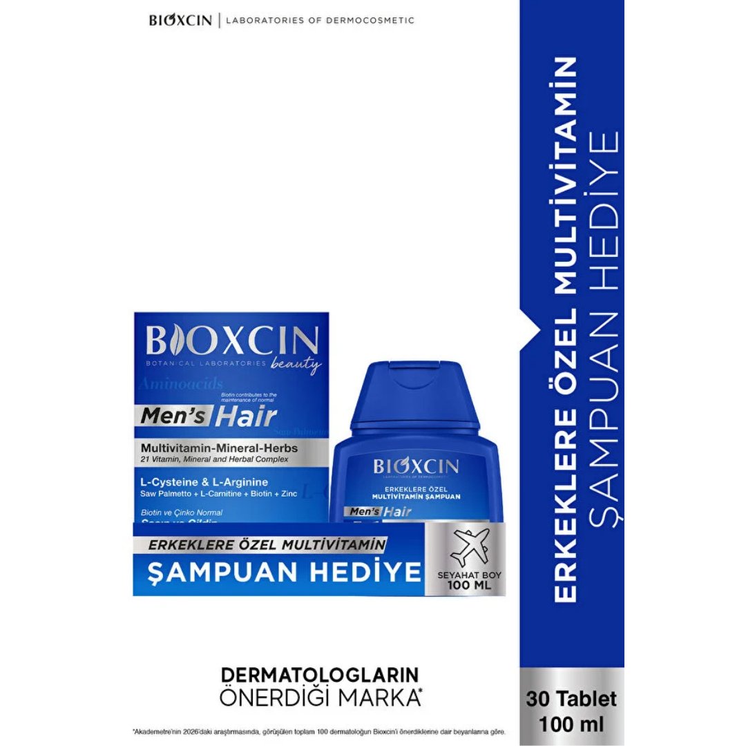 Bioxcin Men Hair Set - 30 Tablet + Şampuan 100 ml Hediyeli - Bioxcin