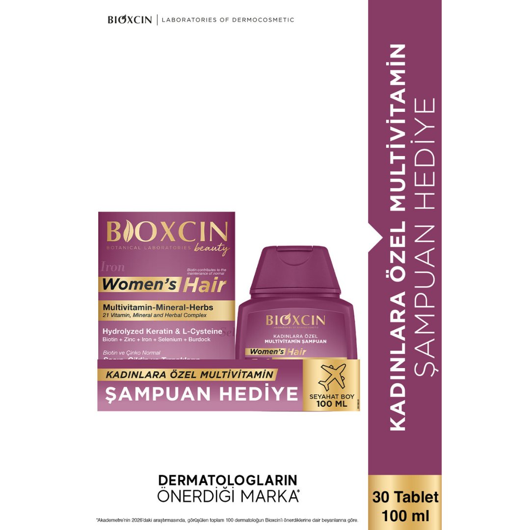 Bioxcin Women Hair Set - 30 Tablet + Şampuan 100 ml Hediyeli - Bioxcin