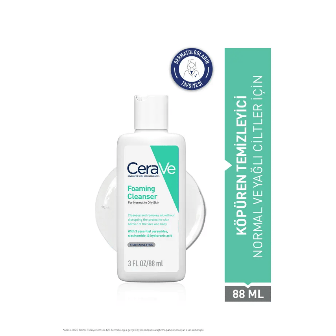 Cerave Normal ve Yağlı Ciltler İçin Köpüren Temizleyici 88 ml - Cerave