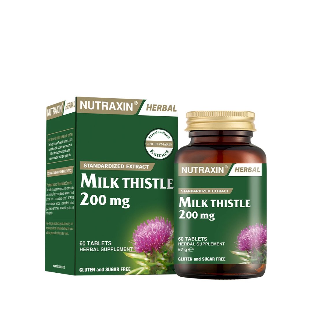Nutraxin Herbal Milk Thistle 200mg 60 Kapsül - Nutraxin