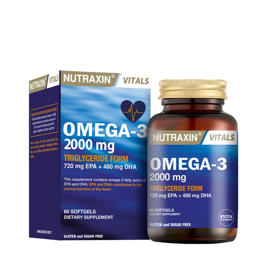 Nutraxin Omega 3 Balık Yağı 2000 mg 60 SoftGel - Nutraxin