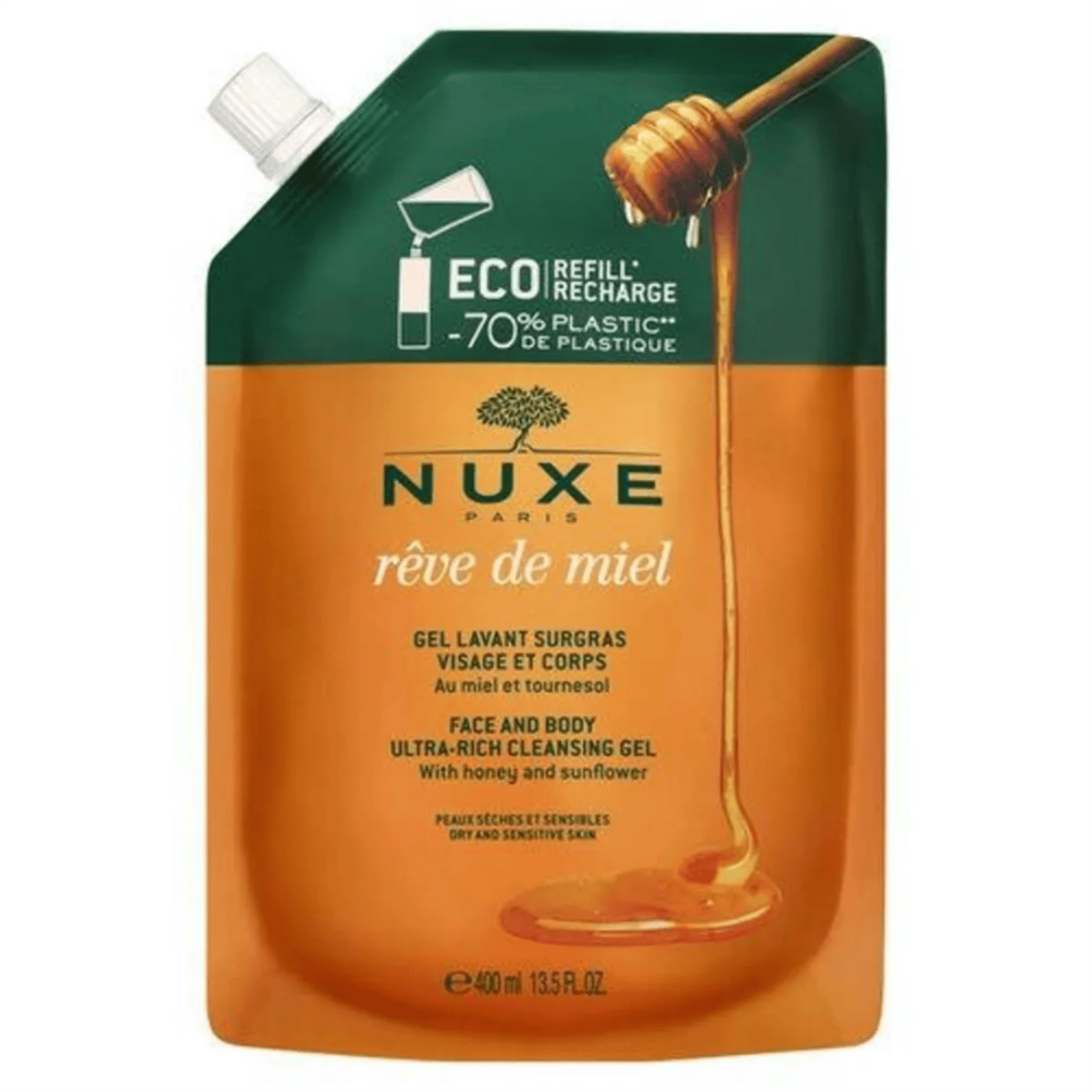 Nuxe Reve de Miel Face and Body Ultra Rich Cleansing Gel 400 ml - Refill - Nuxe