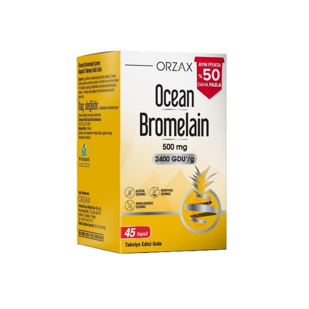 Ocean Bromelain 500 mg 45 Kapsül - orzax