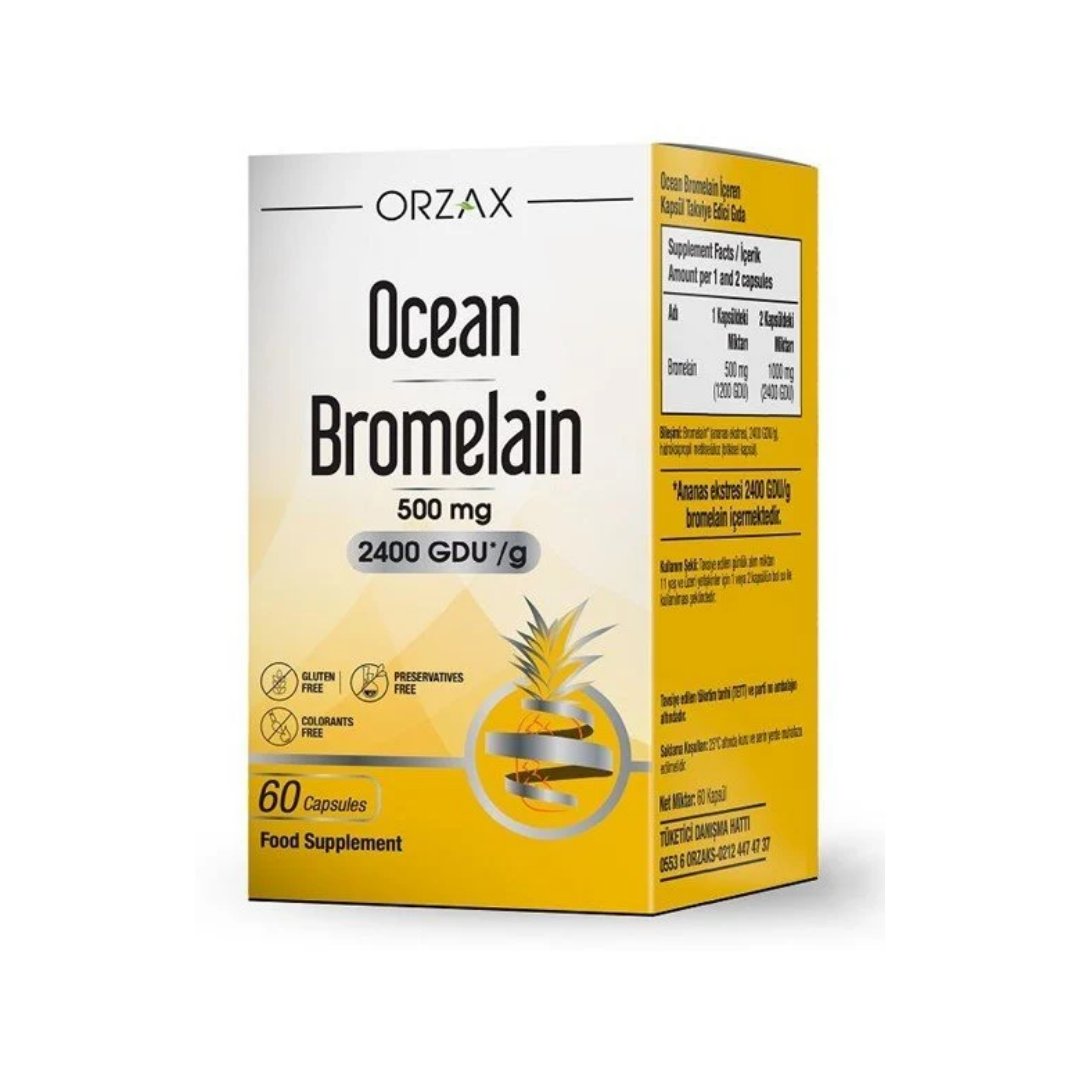 Ocean Bromelain 500 mg 60 Kapsül - orzax