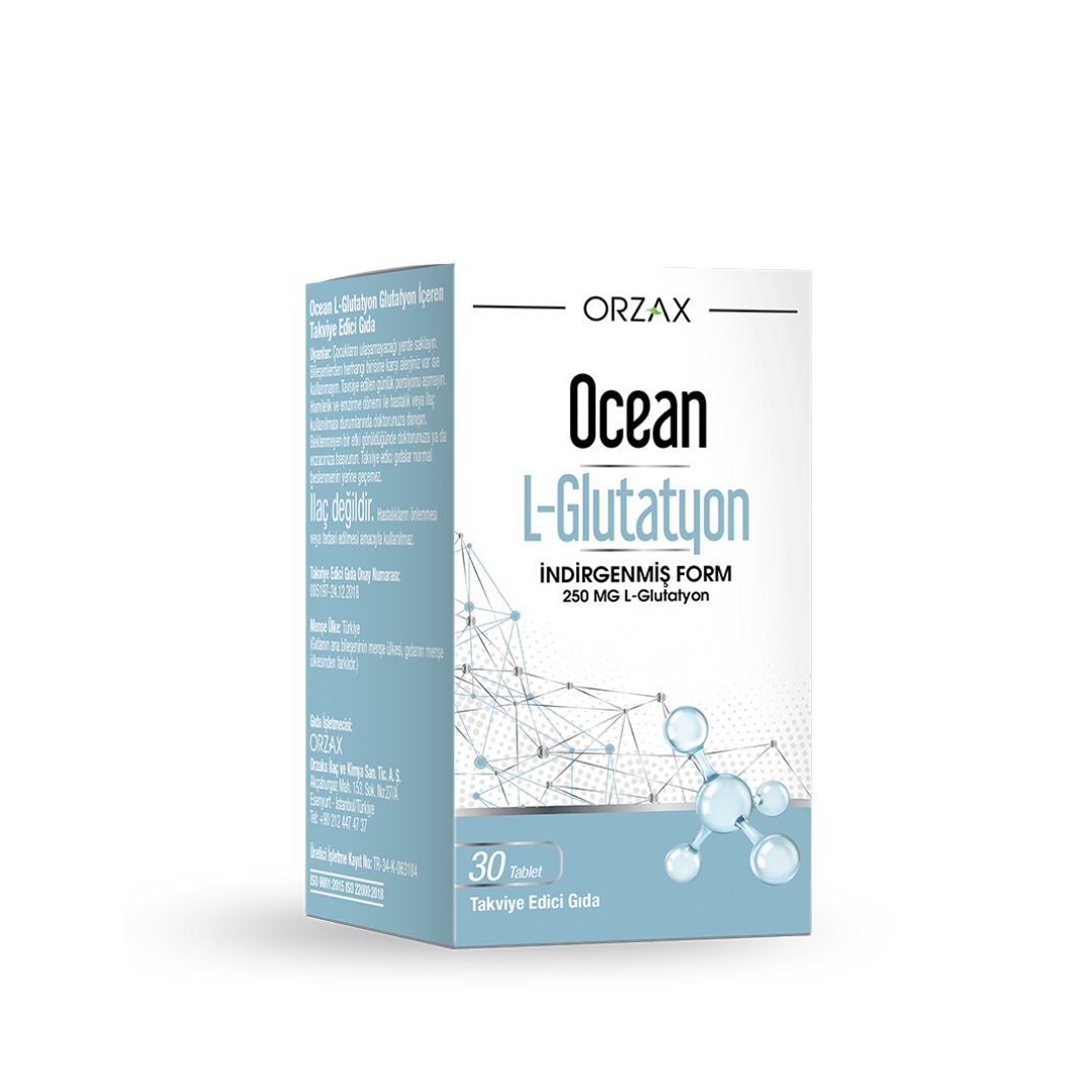 Orzax Ocean L-Glutathione 250 mg 30 Tablet Takviye Edici Gıda - Orzax