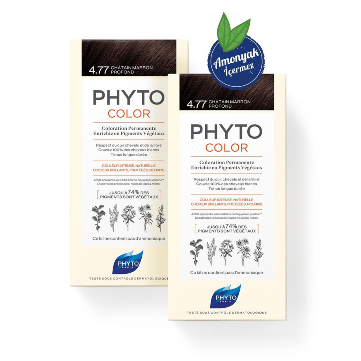 Phyto Phytocolor 4.77 Yoğun Kestane Bakır Amonyaksız Kalıcı Bitkisel Saç Boyası İkili Avantaj Set - Phyto